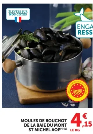 Moules de bouchot de la baie du Mont St Michel AOP