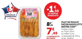 Filet de poulet façon aiguillette Maître Coq