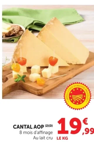 Cantal AOP 8 mois d'affinage Au lait cru