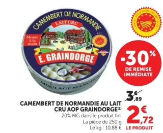 Camembert de Normandie au lait cru AOP Graindorge