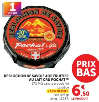 Reblochon de Savoie AOP fruitier au lait cru Pochat