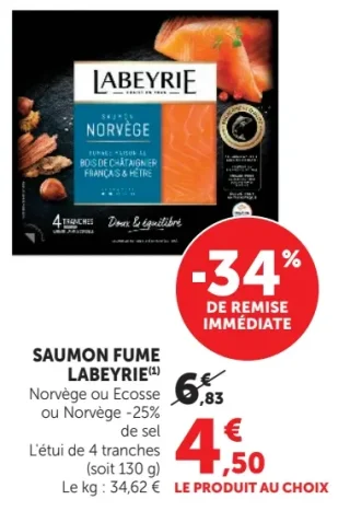 Saumon Fumé Labeyrie Norvège ou Ecosse