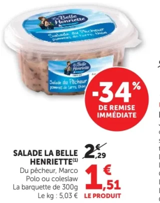 Salade La Belle Henriette Du pêcheur, Marco Polo ou coleslaw