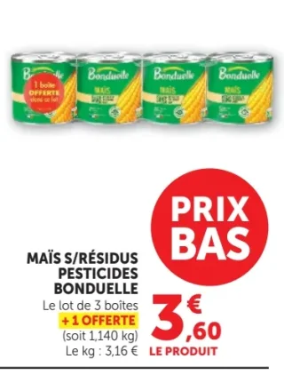 Maïs sans résidus de pesticides Bonduelle