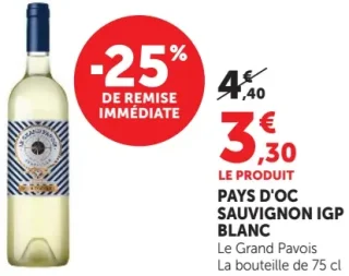Pays d'Oc Sauvignon IGP Blanc Le Grand Pavois