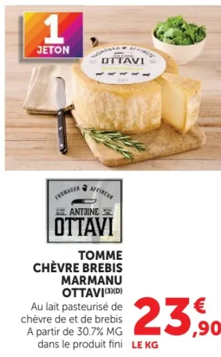 Tomme Chèvre Brebis Marmanu Ottavi