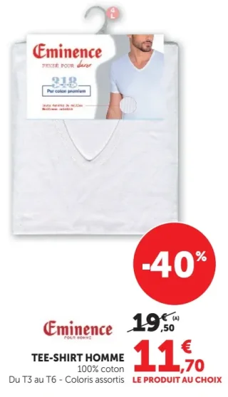 Tee-shirt homme Eminence 100% coton