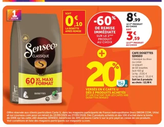 Café dosettes Classique, doux ou corsé Senseo