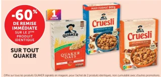 Gamme de produits Quaker (Quaker Oats, Cruesli)