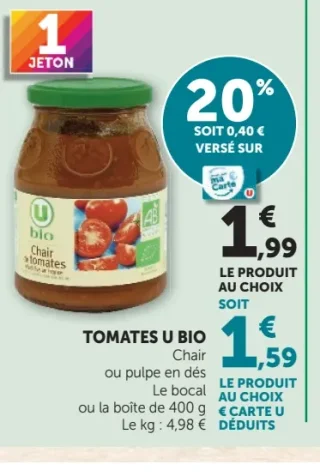 Tomates U Bio (Chair ou pulpe en dés)
