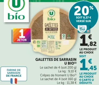 Galettes de sarrasin U Bio ou Crêpes de froment U Bio