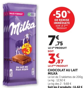 Chocolat au lait Milka