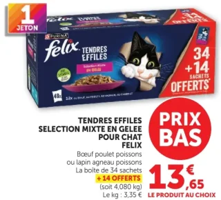 Purina Felix Tendres Effilés Sélection Mixte en Gelée pour chat