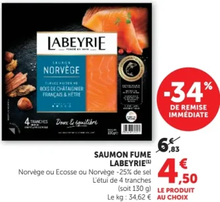 Saumon Fumé Norvège ou Ecosse LABEYRIE