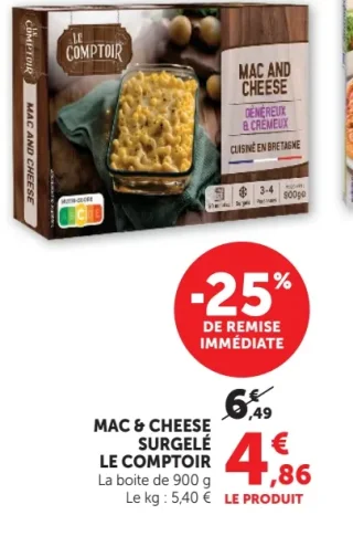 Mac & Cheese surgelé Le Comptoir