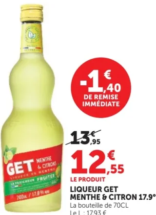 Liqueur GET Menthe & Citron 17.9°