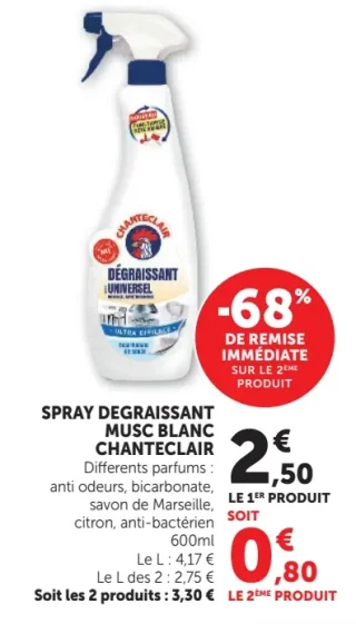 Spray Degraissant Musc Blanc Chanteclair