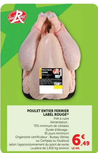 POULET ENTIER FERMIER LABEL ROUGE