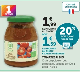 Tomates U Bio (Chair ou pulpe en dés)