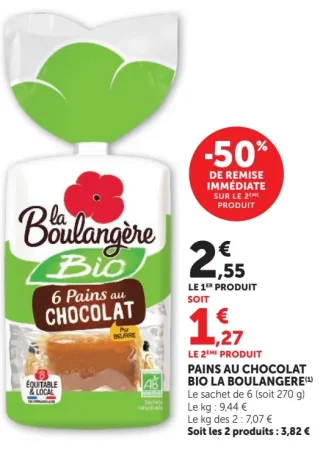 Pains au Chocolat Bio La Boulangère