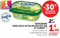 Margarine sans huile de palme Bio 52% MG St Hubert