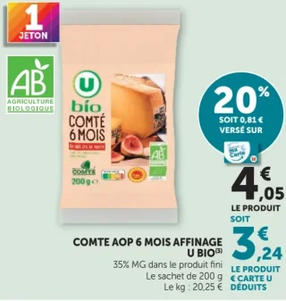 Comte AOP 6 mois affinage U Bio