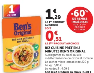 Riz cuisine pret en 2 minutes Ben's Original