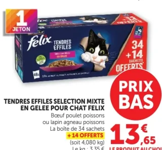Tendres effilés selection mixte en gelée pour chat Felix
