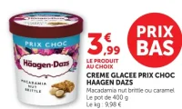 Crème glacée Prix Choc Häagen-Dazs