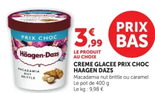Crème glacée Prix Choc Häagen-Dazs