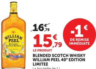 BLENDED SCOTCH WHISKY WILLIAM PEEL 40° EDITION LIMITEE