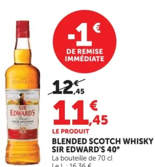 BLENDED SCOTCH WHISKY SIR EDWARD'S 40°