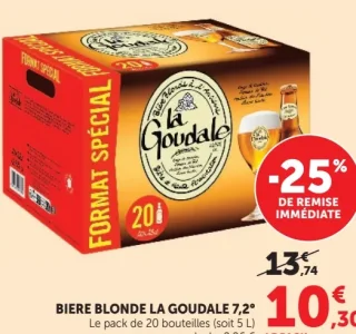 BIERE BLONDE LA GOUDALE 7.2° Le pack de 20 bouteilles