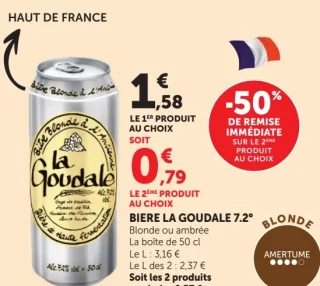 Bière La Goudale 7.2° Blonde ou ambrée