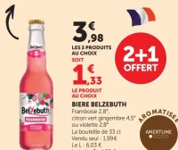 Bière Belzebuth Framboise, citron vert gingembre ou violette