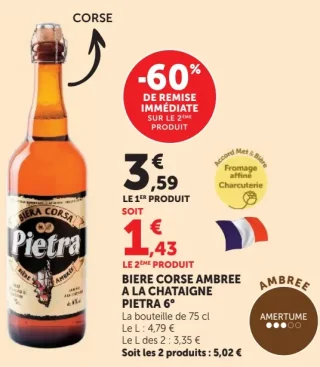 BIERE CORSE AMBREE A LA CHATAIGNE PIETRA 6°