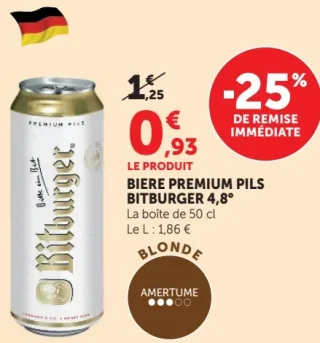 BIERE PREMIUM PILS BITBURGER 4,8°