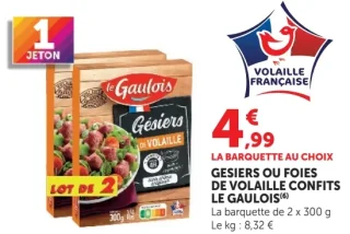 Gésiers ou foies de volaille confits Le Gaulois