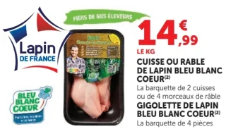 Cuisse ou rable de lapin Bleu Blanc Coeur