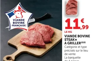 Viande Bovine Steak à Griller