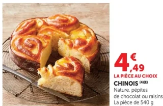 CHINOIS Nature, pépites de chocolat ou raisins