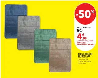 Tapis à mémoire de forme uni