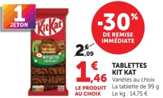 Tablettes Kit Kat Variétés au choix La tablette de 99 g