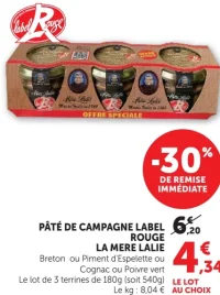 Pâté de Campagne Label Rouge La Mere Lalie