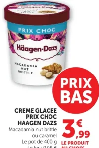 Häagen-Dazs Crème Glacée Macadamia nut brittle ou caramel