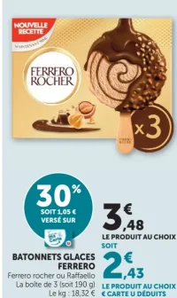 Ferrero Rocher ou Raffaello Bâtonnets Glacés