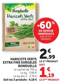 Bonduelle Haricots Verts Extra Fins Surgelés