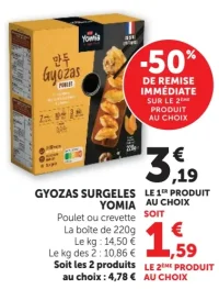 Yomia Gyozas Surgelés Poulet ou crevette