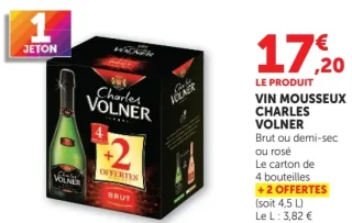 Vin mousseux Charles Volner Brut ou demi-sec ou rosé