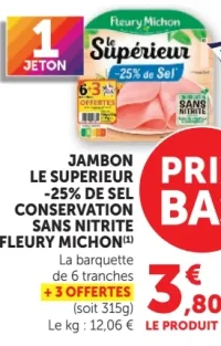 Jambon le supérieur -25% de sel Fleury Michon